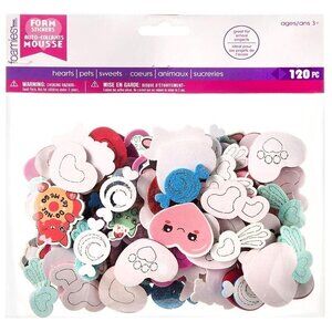 Darice Foam Stickers Valentines Pets Glitter Sparkle Card Crafting Classroom Art